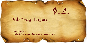 Váray Lajos névjegykártya